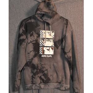 Jujutsu Kaisen x Episode Men's Medium Pullover Hoodie Black Tie Dye Anime